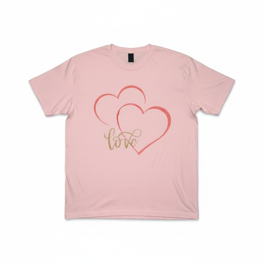 Love Hearts Shirt – Minimalist Heart & Script Tee - Valentine's Day