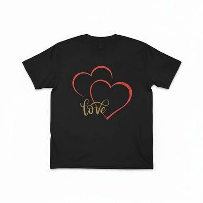 Love Hearts Shirt – Minimalist Heart & Script Tee - Valentine's Day