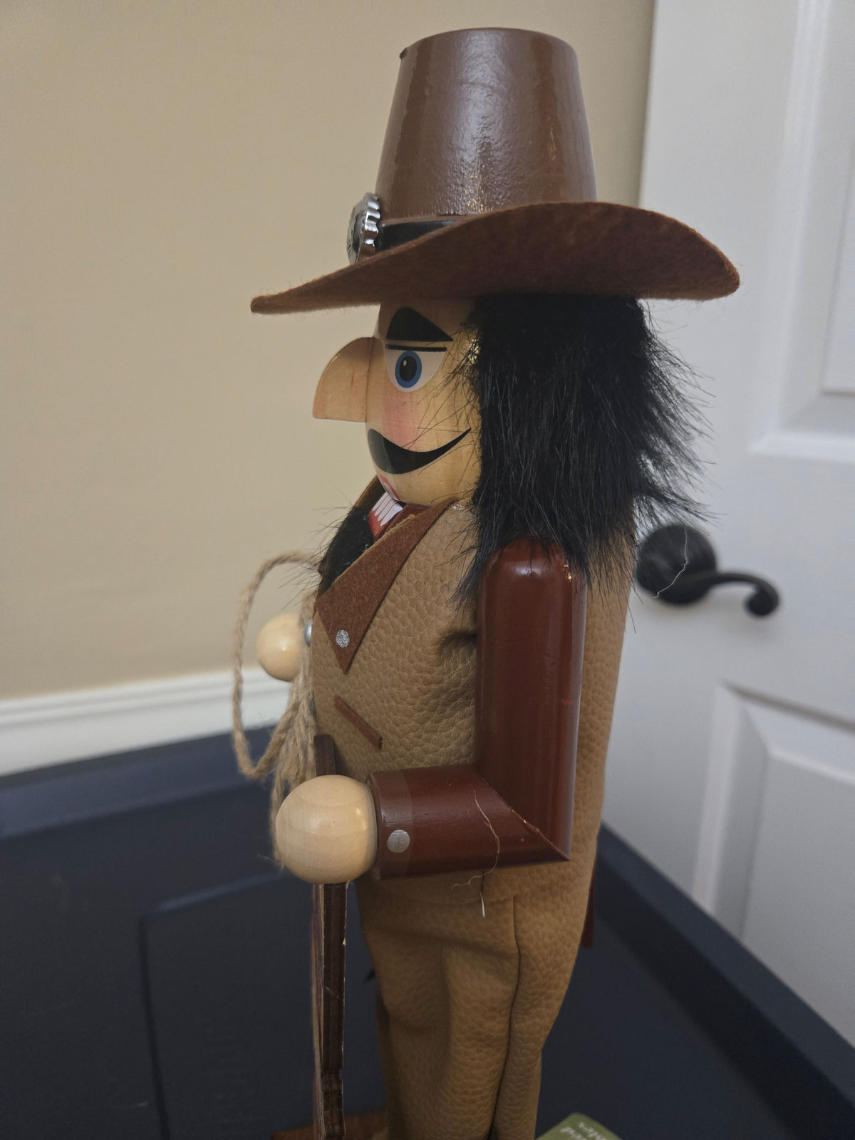 14" Western Holiday Figurine, Wild West Nutcracker, Cowboy Statue, Rustic Christmas Accent