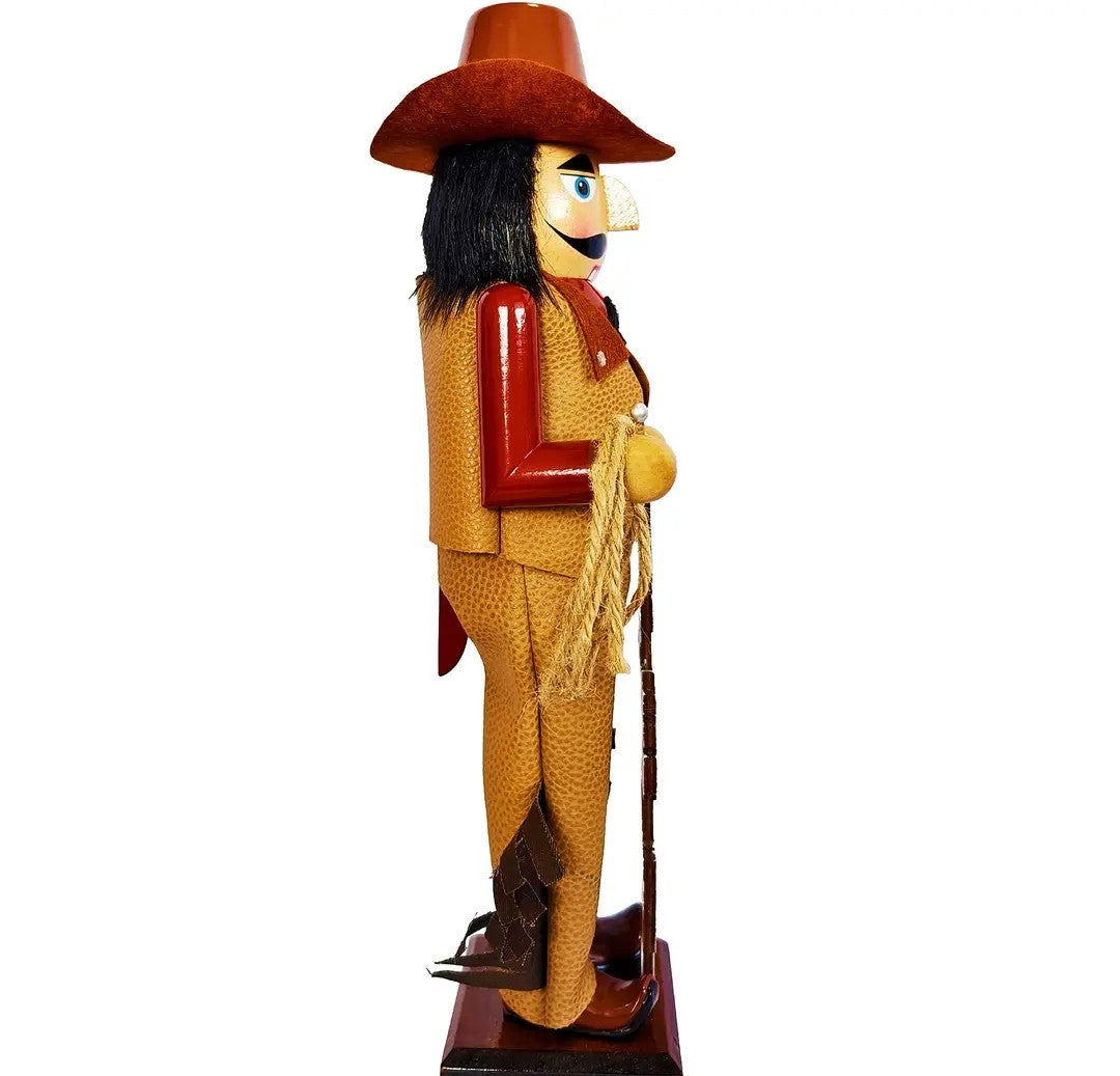 14" Western Holiday Figurine, Wild West Nutcracker, Cowboy Statue, Rustic Christmas Accent