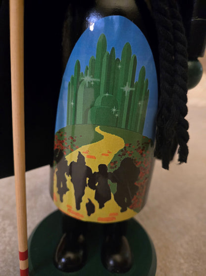 Wicked Witch Halloween Nutcracker, Hand-Painted Wizard of Oz Emerald City Scene, 14-inch Decor