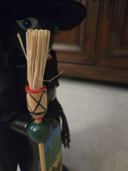 Wicked Witch Halloween Nutcracker, Hand-Painted Wizard of Oz Emerald City Scene, 14-inch Decor