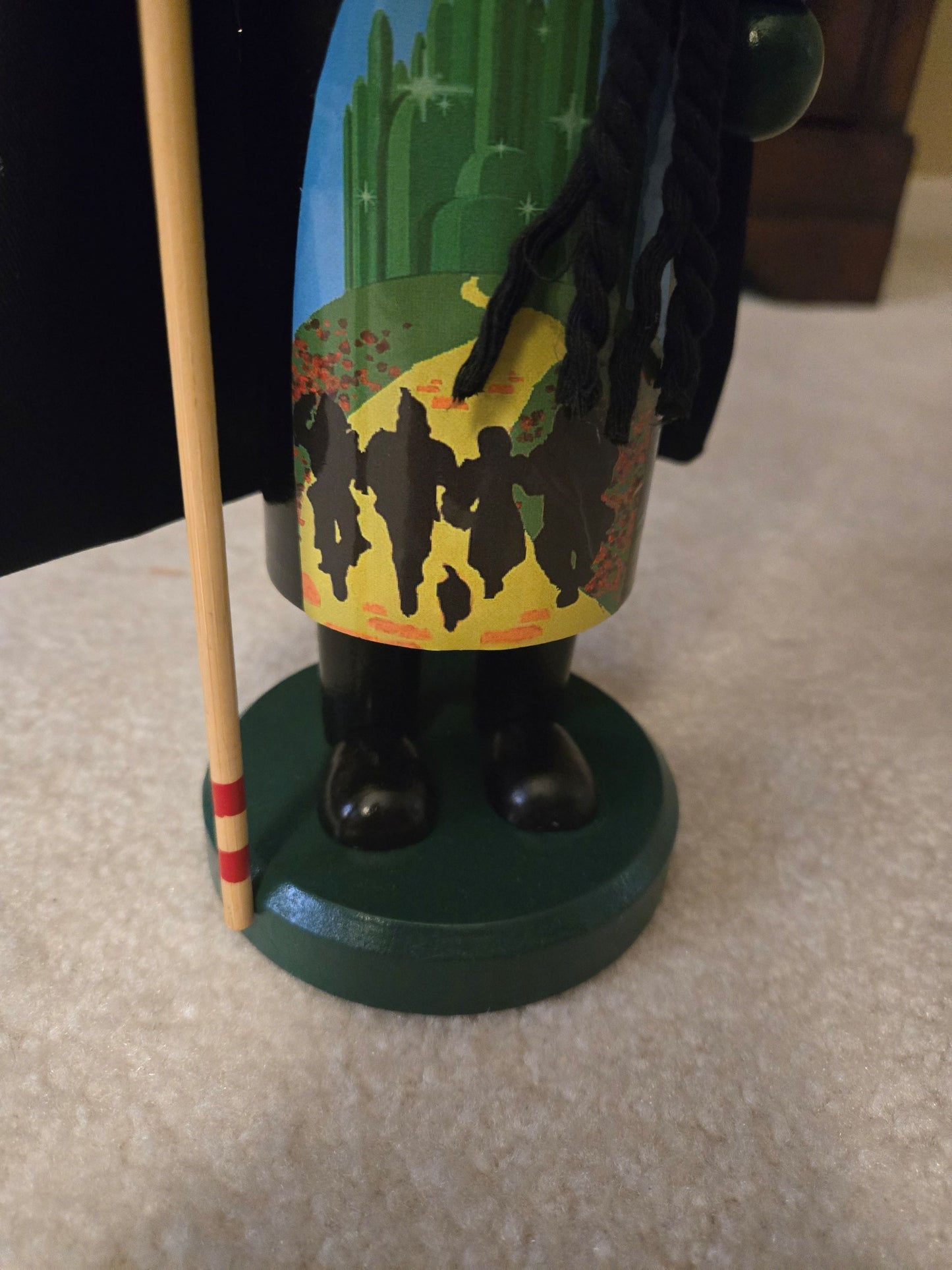 Wicked Witch Halloween Nutcracker, Hand-Painted Wizard of Oz Emerald City Scene, 14-inch Decor