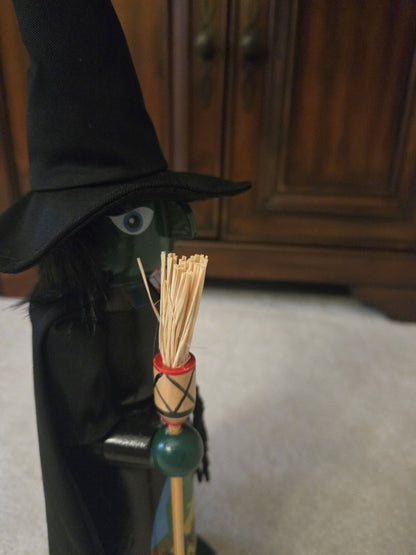Wicked Witch Halloween Nutcracker, Hand-Painted Wizard of Oz Emerald City Scene, 14-inch Decor
