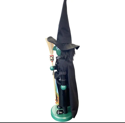 Wicked Witch Halloween Nutcracker, Hand-Painted Wizard of Oz Emerald City Scene, 14-inch Decor