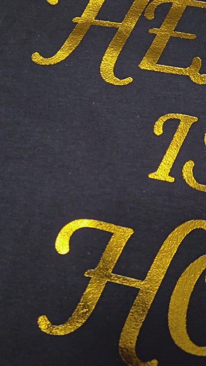 Catholic Heaven Is My Home T-Shirt, Gold Foil Faith Tee
