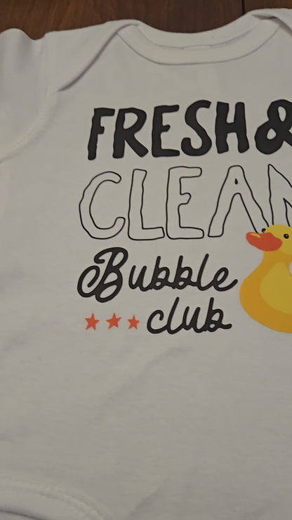 Fresh & Clean Bubble Club Baby Bodysuit – Rabbit Skins® Onesie Newborn 6M 12M 18M – Multiple Colors