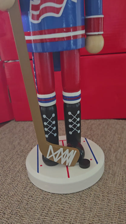 USA Hockey Nutcracker | Red White Blue Christmas Decor | Sports Figure