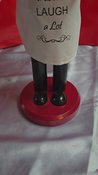 Wine a Little Laugh a Lot Nutcracker, Bar Cart Decoration, Wooden Figure, Vineyard Lover Gift