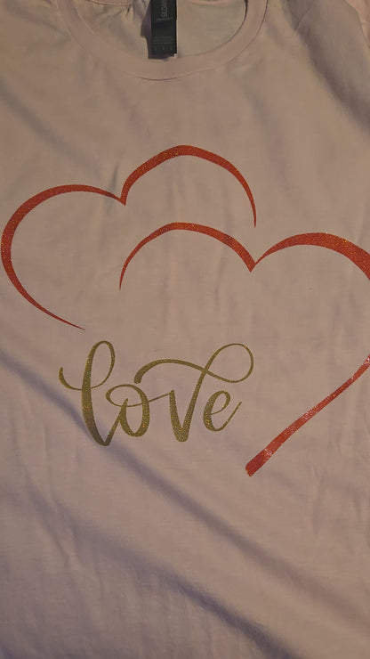 Love Hearts Shirt – Minimalist Heart & Script Tee - Valentine's Day