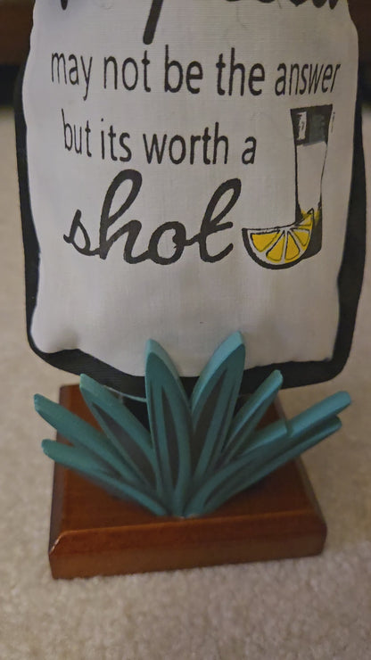 Hand-Painted Tequila Lime Wooden Nutcracker, 14 Inch Bar Cart Decor