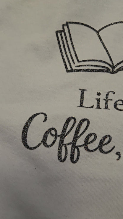 Coffee Cats Books Graphic Tee, Unisex Cotton Blend Shirt, Reader Gift