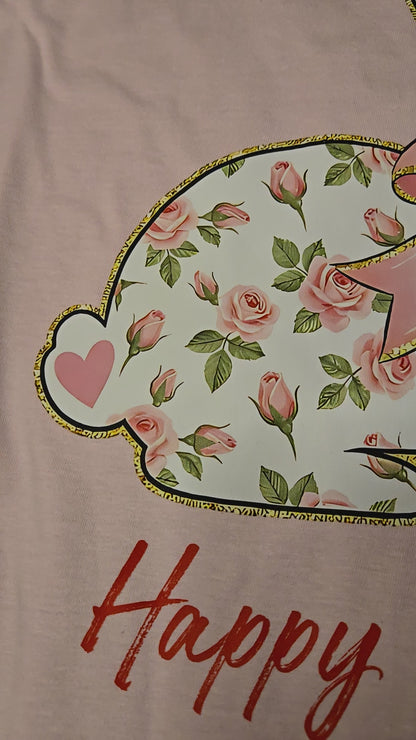 Floral Bunny Happy Easter Shirt – Youth Sizes Gildan Tee