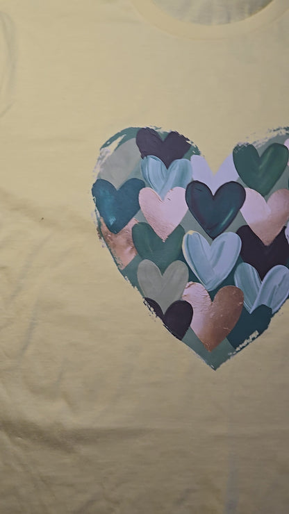 St. Patrick's Day Shirt | Painted Green Hearts Tee | Irish Shamrock Outfit