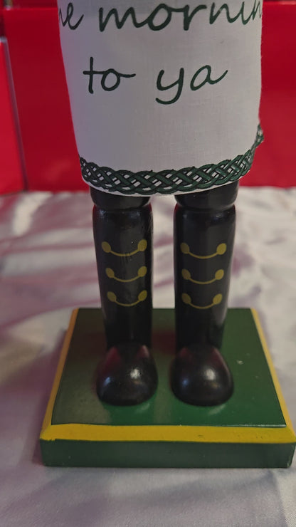 Leprechaun Nutcracker, St. Patrick’s Day Decor, Irish Nutcracker Figurine, Green Hat Shamrock Outfit